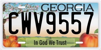 GA license plate CWV9557