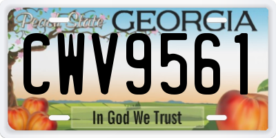 GA license plate CWV9561