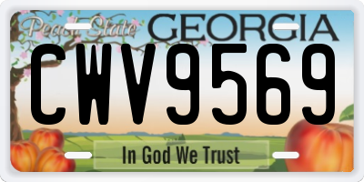 GA license plate CWV9569