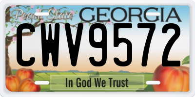 GA license plate CWV9572