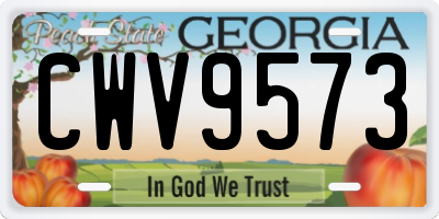 GA license plate CWV9573