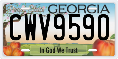 GA license plate CWV9590
