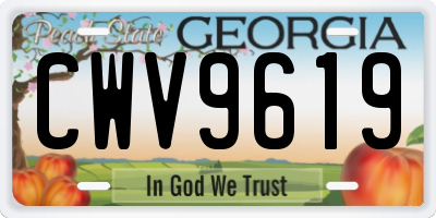 GA license plate CWV9619