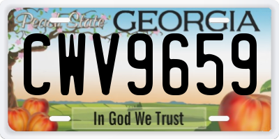 GA license plate CWV9659