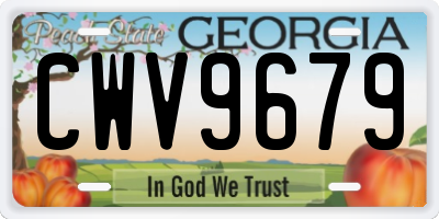 GA license plate CWV9679