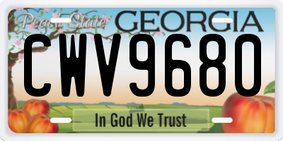 GA license plate CWV9680