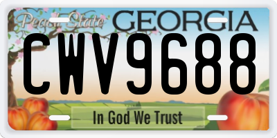 GA license plate CWV9688