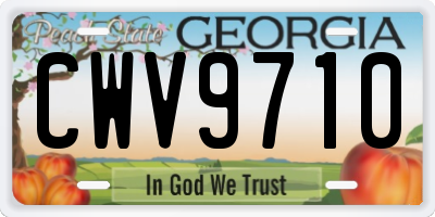 GA license plate CWV9710