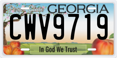 GA license plate CWV9719