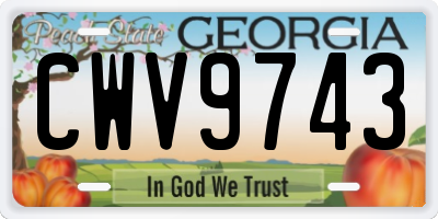 GA license plate CWV9743