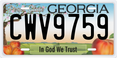 GA license plate CWV9759