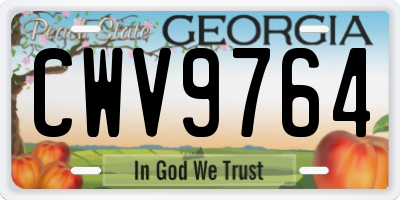 GA license plate CWV9764