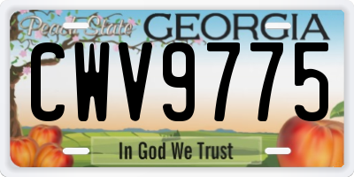 GA license plate CWV9775