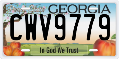 GA license plate CWV9779