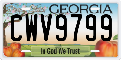 GA license plate CWV9799
