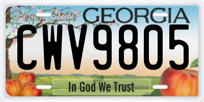 GA license plate CWV9805