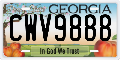 GA license plate CWV9888