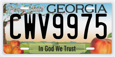 GA license plate CWV9975