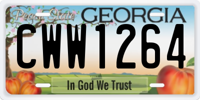 GA license plate CWW1264