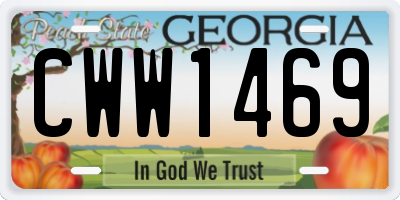GA license plate CWW1469