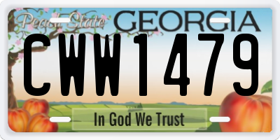 GA license plate CWW1479