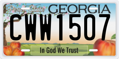 GA license plate CWW1507