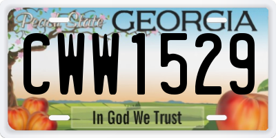 GA license plate CWW1529