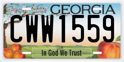 GA license plate CWW1559