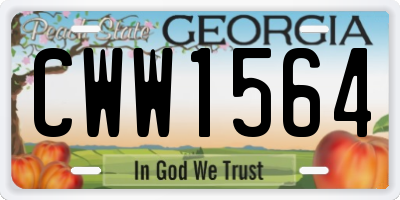 GA license plate CWW1564