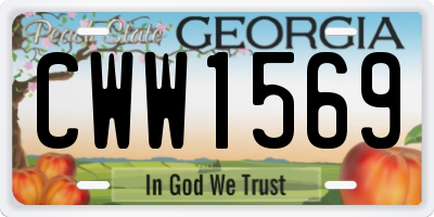 GA license plate CWW1569