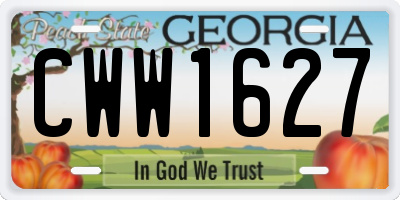 GA license plate CWW1627