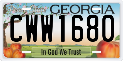 GA license plate CWW1680