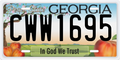 GA license plate CWW1695