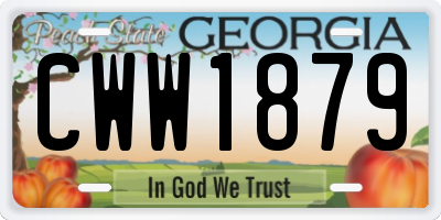 GA license plate CWW1879