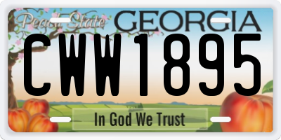 GA license plate CWW1895