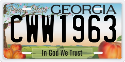GA license plate CWW1963