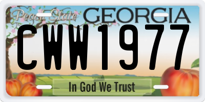 GA license plate CWW1977