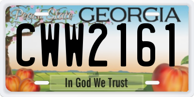 GA license plate CWW2161