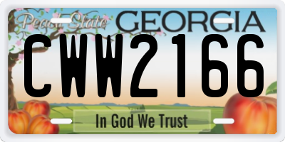 GA license plate CWW2166