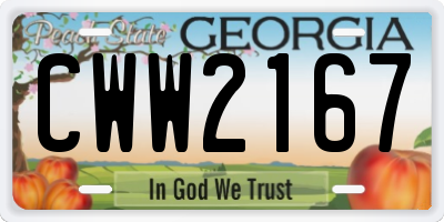 GA license plate CWW2167