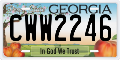 GA license plate CWW2246