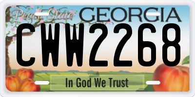 GA license plate CWW2268