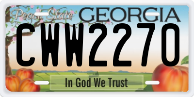 GA license plate CWW2270