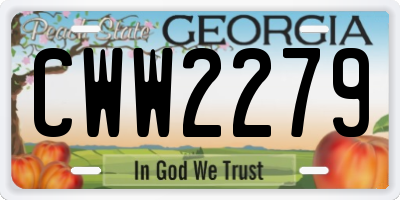 GA license plate CWW2279