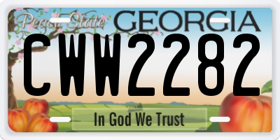 GA license plate CWW2282