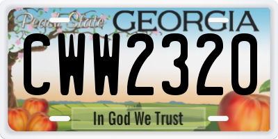 GA license plate CWW2320