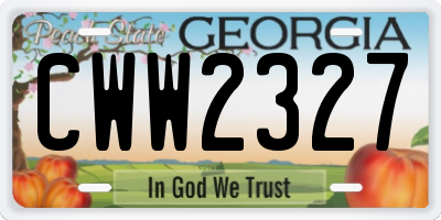 GA license plate CWW2327