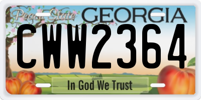GA license plate CWW2364