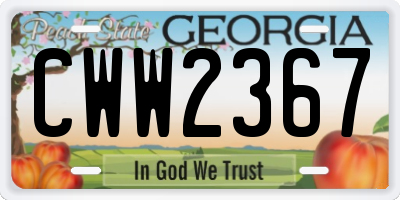 GA license plate CWW2367