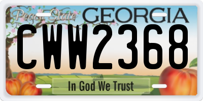 GA license plate CWW2368